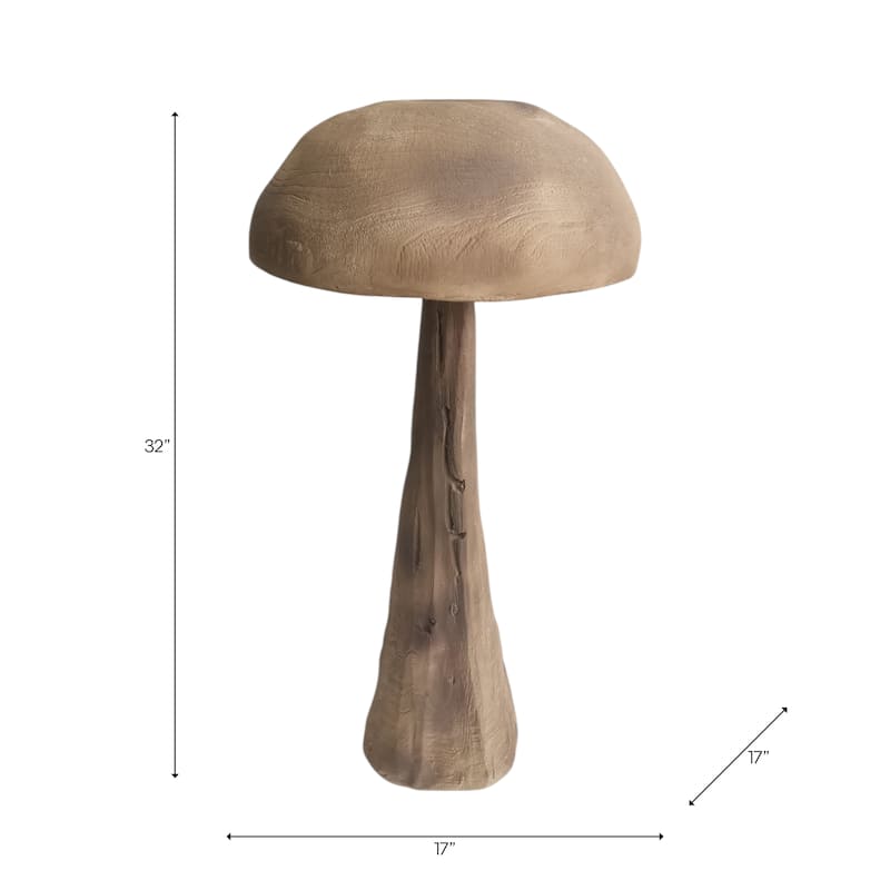 Polyresin Garden Statuary Mushroom-Inspired Design - 32" Brown