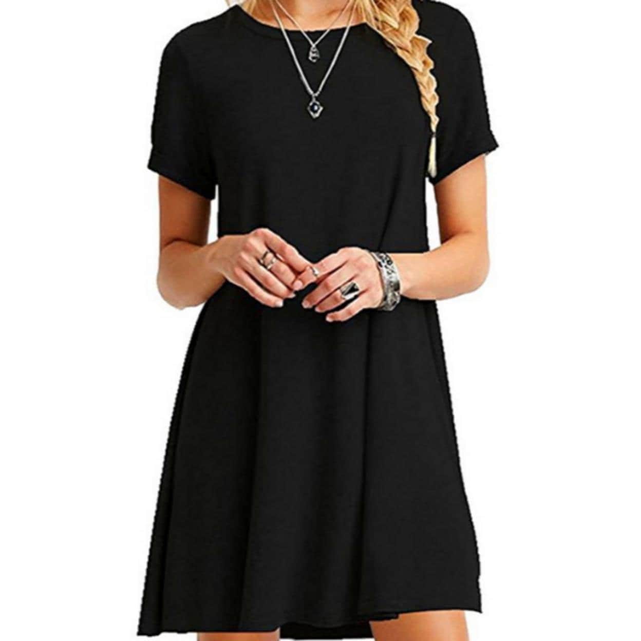 womens plain black dress
