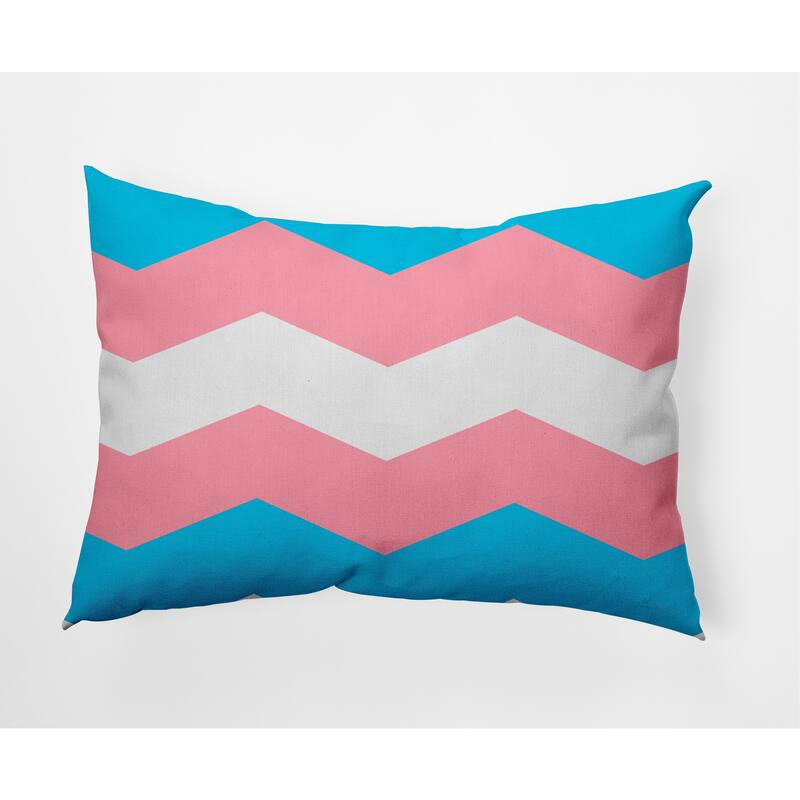 Pride Chevron Outdoor Throw Pillow - 14" x 20" - Transgender Chevron
