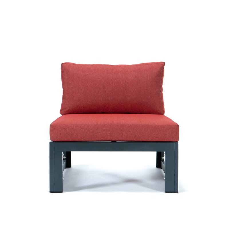 Chelsea Modern 5-Piece Aluminum Outdoor Patio Conversation Set with Coffee Table with Removable and Washable Cushion Covers