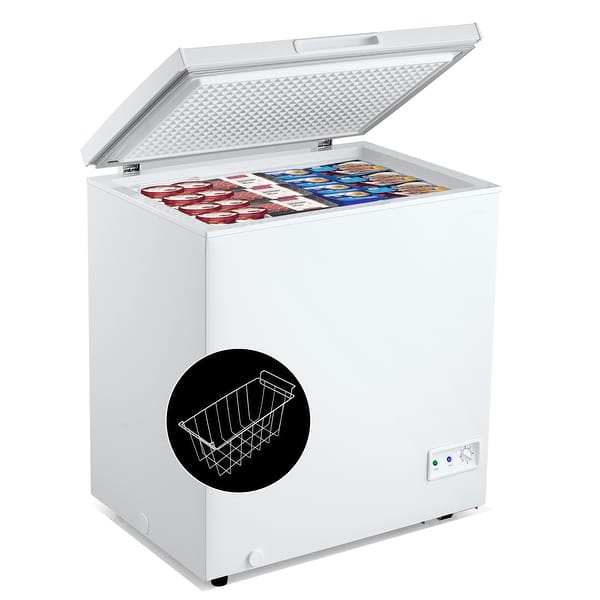 Costway 5 Cubic Feet Chest Freezer w/Removable Storage Basket Deep