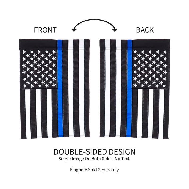 12.5 in. x 18 in. Thin Blue Line Garden Applique Flag