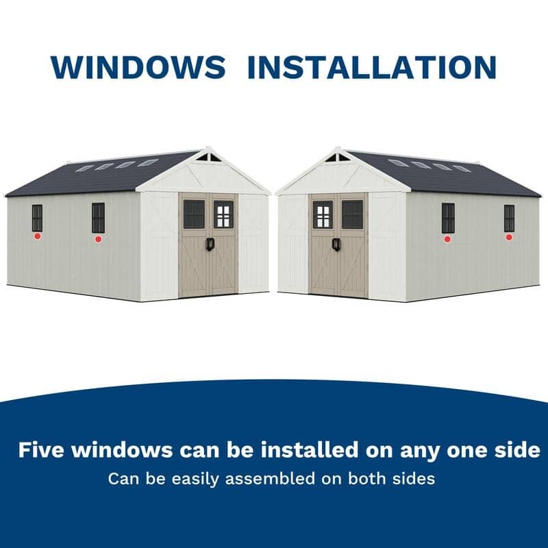 Patiowell 10 X 16 FT&10 X10 FT &10 X12 FT 10 X14 FT Resin Outdoor Storage Shed With Floor ,Weather Resistant Shed for Garden