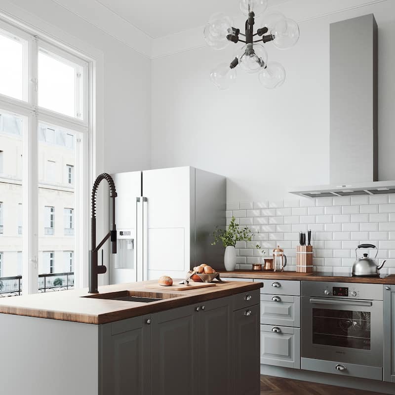 VIGO Livingston 24" H Single Handle Pull-Down Sprayer Kitchen Faucet
