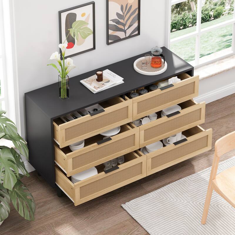 Drawers Rattan Cabinet Drawer with Drawer Slides