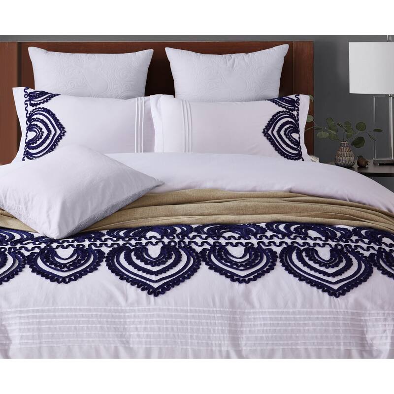 Broderie ensemble housse de couette Collection Navy Emb Duvet Set