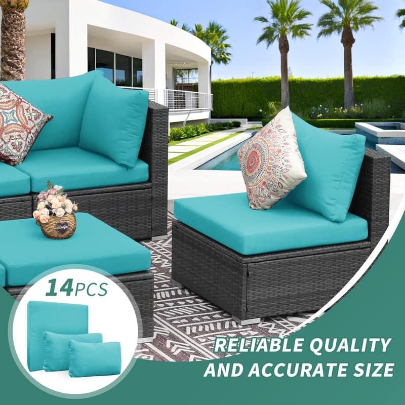 FINCATI 27" × 27" Sectional Cushion Slipcover, Outdoor Cushion Replacement Cover, Patio Seat Cover 27 Inches (COVER ONLY!)