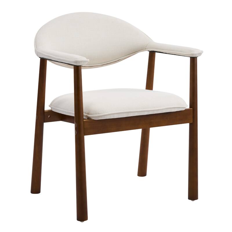 Christopher Knight Home - Modern Upholstered Rubber Wood Dining Chairs with Ergonomic Curved Back