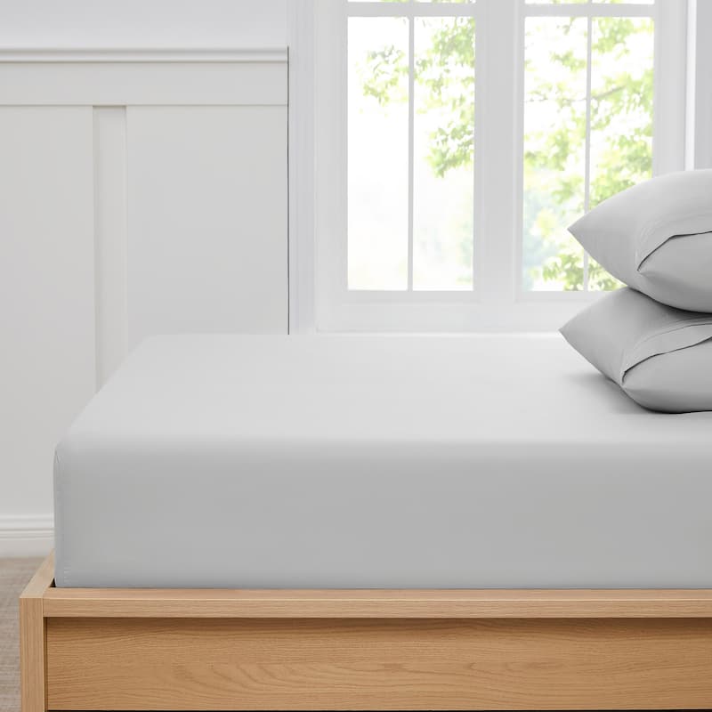 Sweet Home Collection 1500 Series Microfiber Fitted Sheet - Silver - Twin