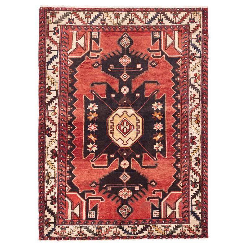 ECARPETGALLERY Hand-knotted Andelz Light Red Wool Rug - 4'5 x 6'4