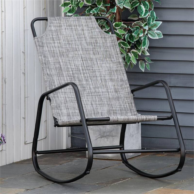 Outdoor Garden Fabric Rocking Chair with Steel Frame