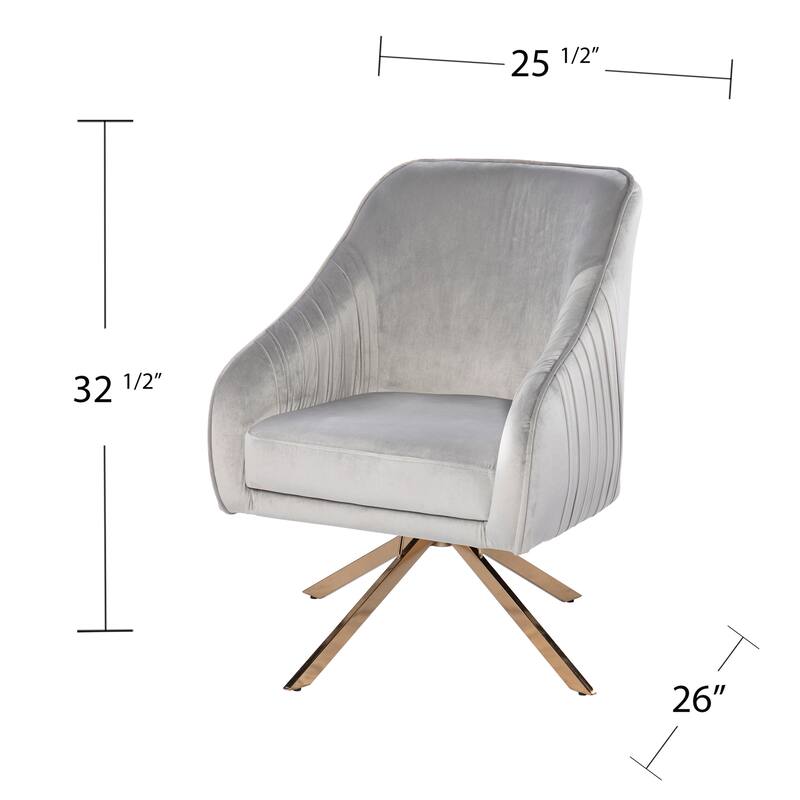 SEI Furniture Pacoima Glam Silver Fabric Accent Chair