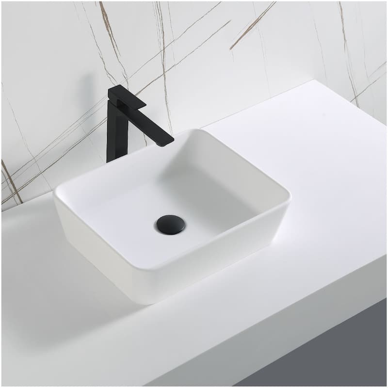 Karran USA QM172 Quattro Matte 18" Rectangular Acrylic Vessel Bathroom