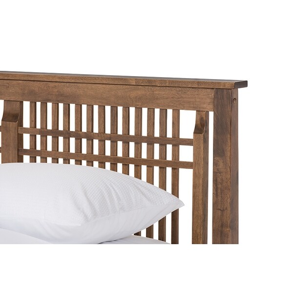 Loafey Solid Walnut Wood Window Pane Style Platform Bed Full Bed Bath Beyond 20726743