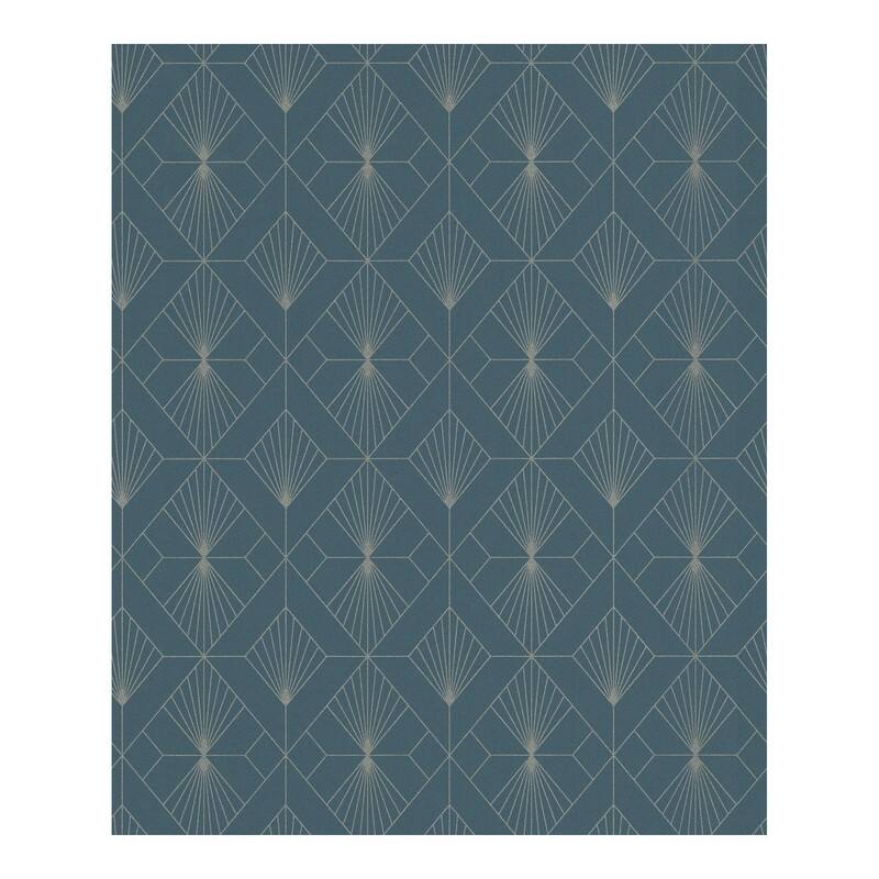 Rasch Henri Dark Green Geometric Wallpaper - 20.5 x 396 x 0.025