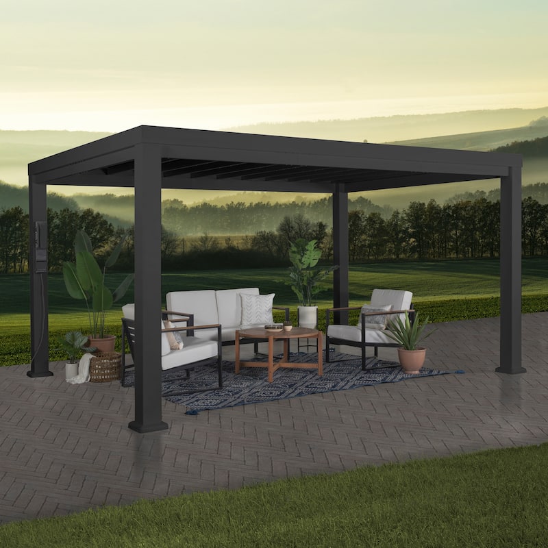 Backyard Discovery Trenton 14x12' Galvanized Steel Pergola with Canopy