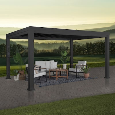 Backyard Discovery Trenton 14x12' Galvanized Steel Pergola with Canopy