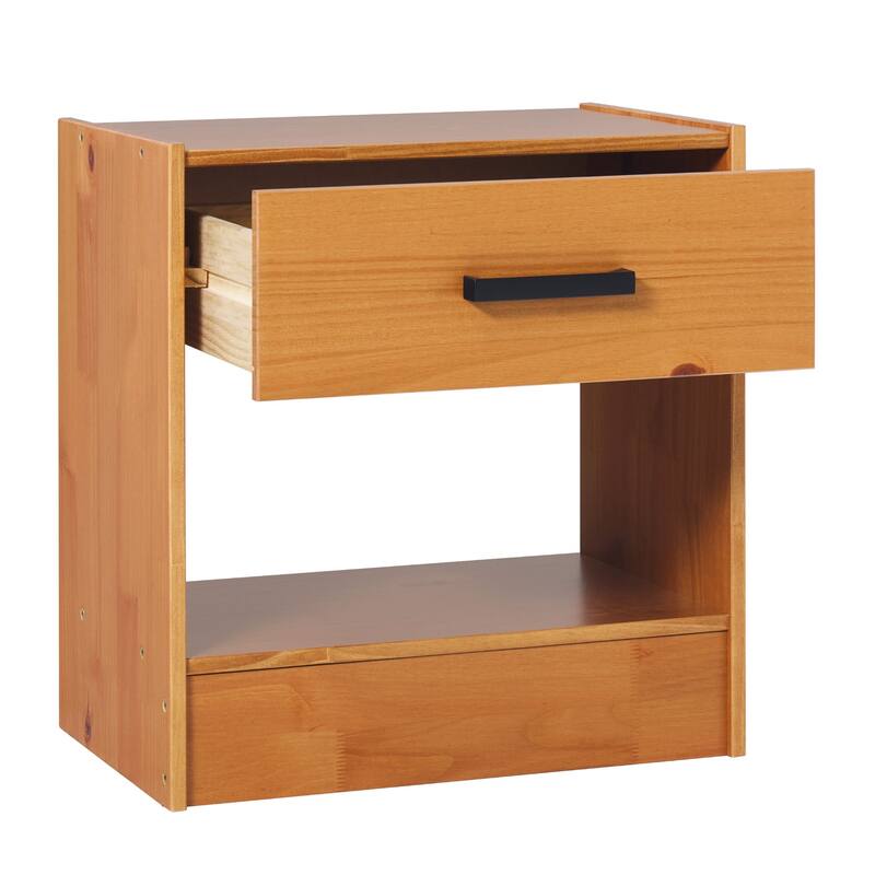 Walker Edison Modern Easy Assembly 1-Drawer Solid Wood Nightstand