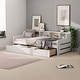 preview thumbnail 3 of 8, Twin Size Daybed Bed Frame with Trundle - White
