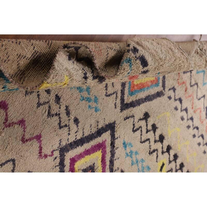 Tribal Moroccan Oriental Area Rug Handmade Wool Carpet - 9'0" x 12'4"
