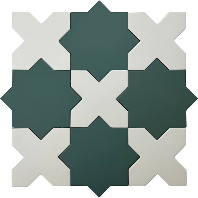 Seville 7" Star with 5" Cross Matte Porcelain Wall and Floor Tile (10.62 sq ft/case) - 68 Pack