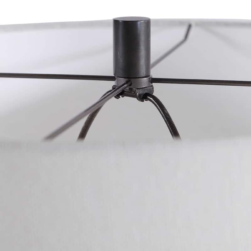Metal Strips Table Lamp with Hardback Shade - 29" - Black and White