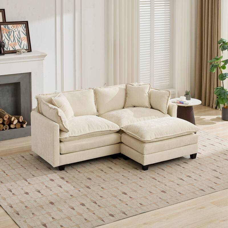 Cloud Sofa Ottoman only, Modern Sectional Couch, for Living Room Bedroom and Apartment