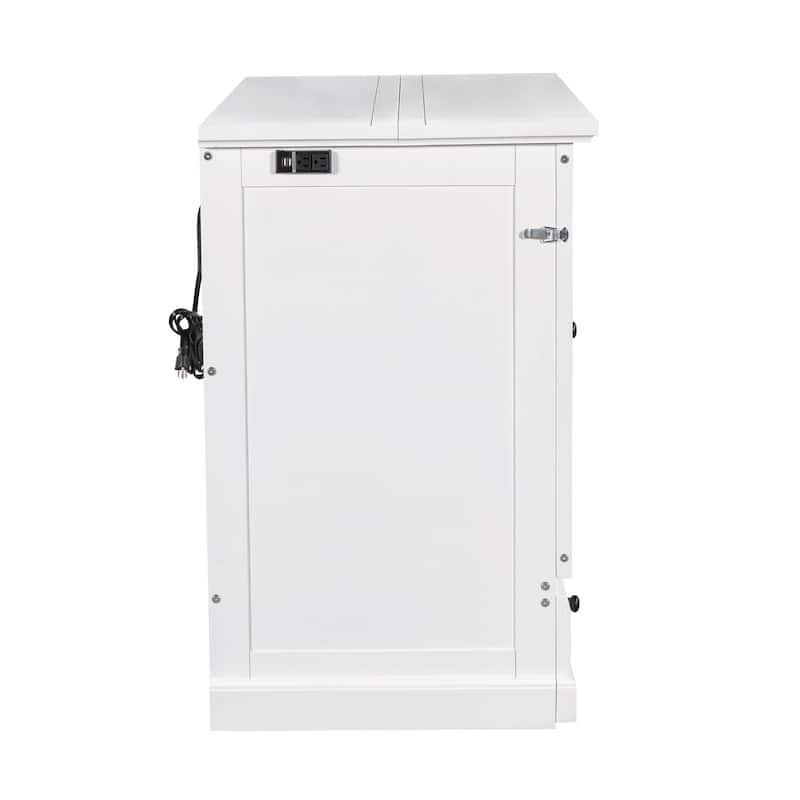 Murphy Bed Chest Cube Cabinet Bed with Charging Station and Large Storage Drawer