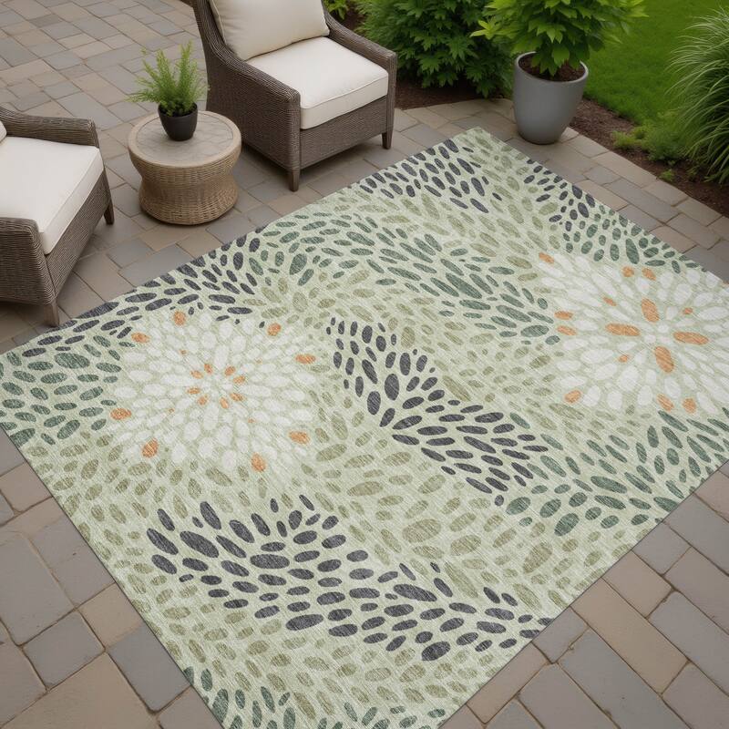 Machine Washable Indoor/ Outdoor Modern Genoa Chantille Rug