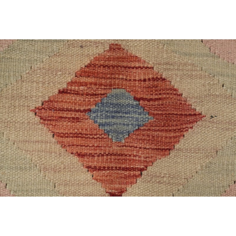 Hand Woven Oriental 100% Wool Carpet Southwestern Tribal Navy Blue & Blues Kilim Area Rug - 9' 0'' X 5' 5''