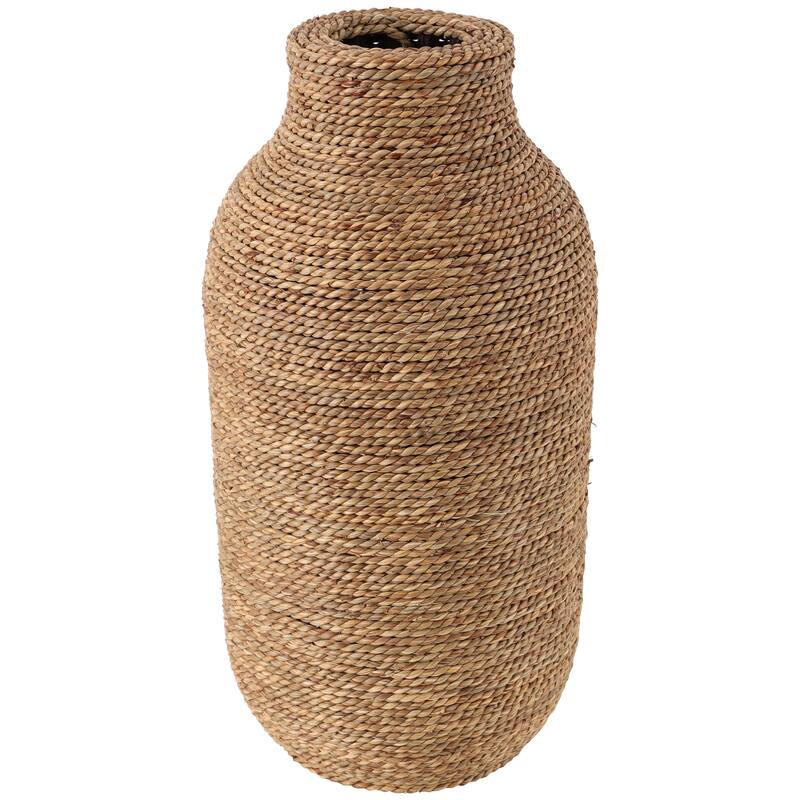 Brown Seagrass Handmade Wrapped Decorative Vase