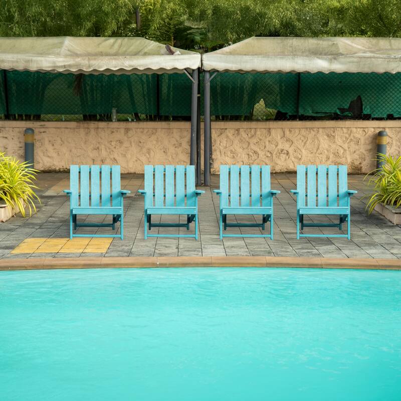 Amalfi Fully Assembled All-Weather HDPE Outdoor Folding Modern Adirondack Chair