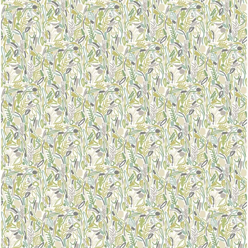 Verdure Lime Painted Botanical Wallpaper