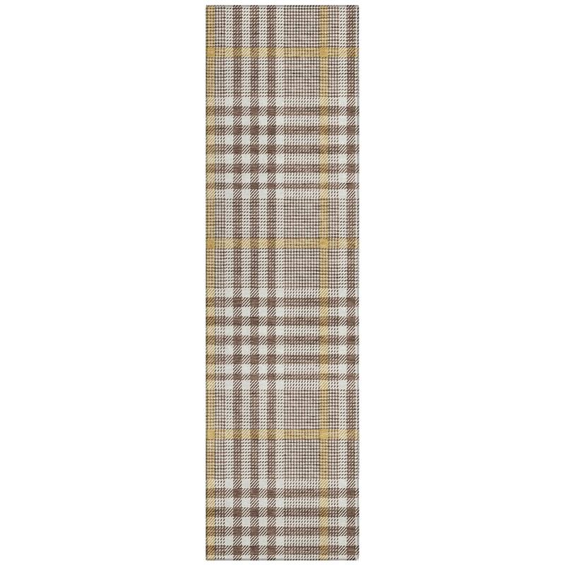 Machine Washable Indoor/ Outdoor Plaid Chantille Rug