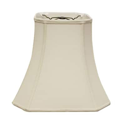 Cut Corner Square Bell Softback Lampshade with Washer Fitter, Natural Color Fabric Lampshade for Table Lamps, Natural Linen