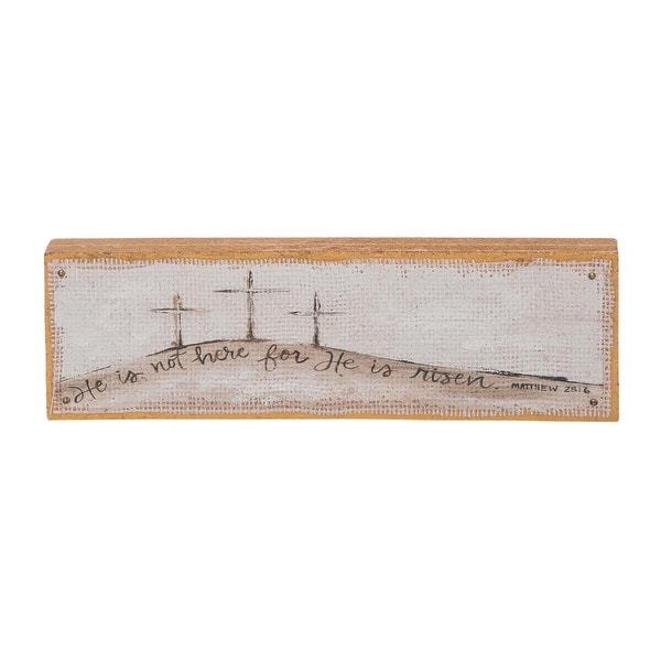 Transpac Wood Fabric Three Crosses Handpainted Home Decorations Easter