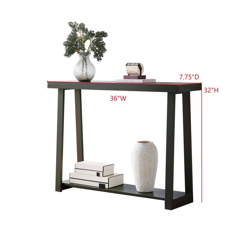 Emma Collection Wood 36" Modern Console Table with Shelf