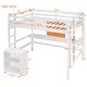preview thumbnail 5 of 43, Full size Loft Bed with Desk, Writing Board and Drawers Cabinet, White