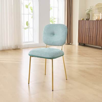 Dining Chairs Set of 2, Beige and Green Upholstered Accent Chairs