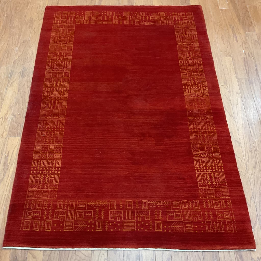 HERAT ORIENTAL Handmade Gabbeh Wool Rug - 4' x 6'