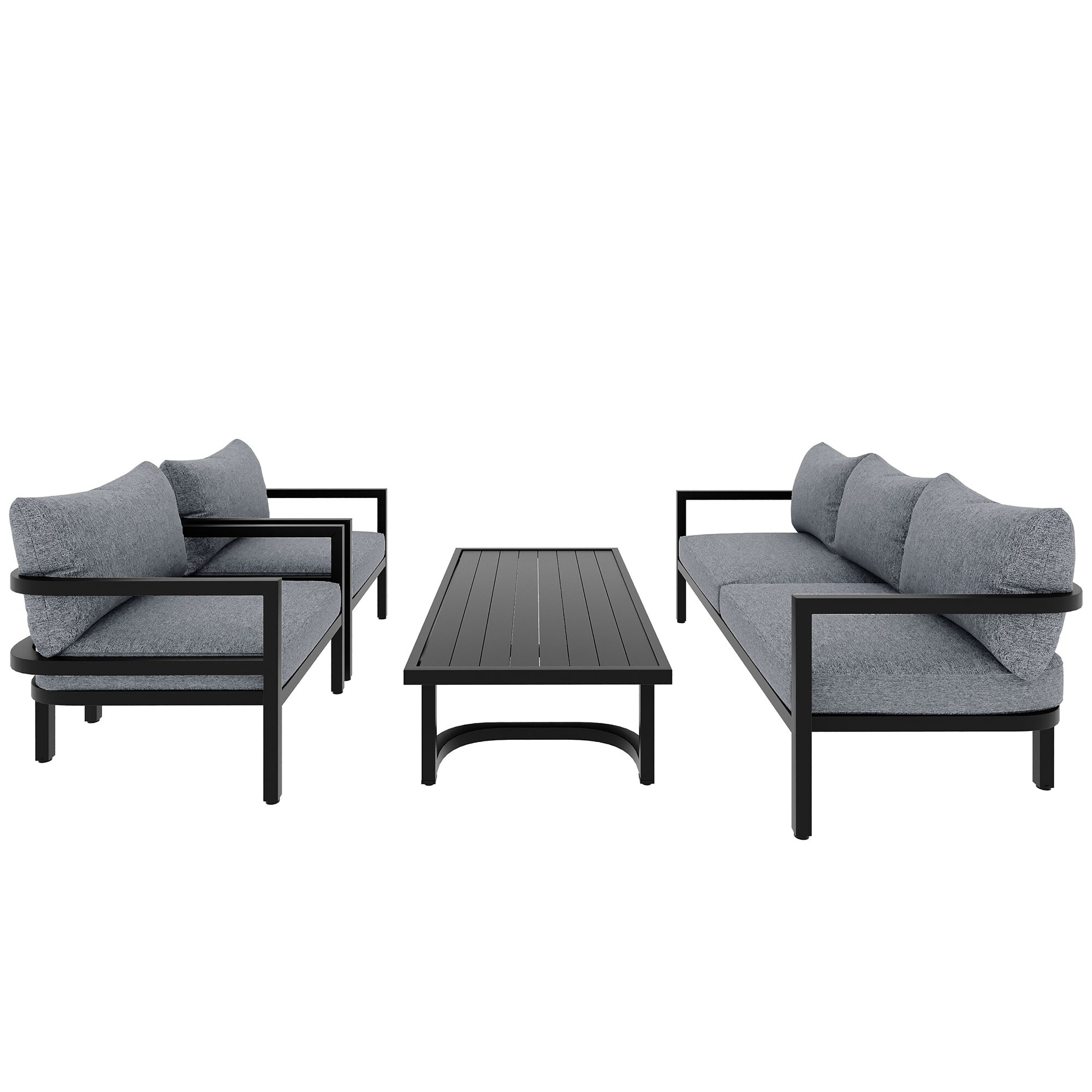 Gabbs grey metal online sofa set