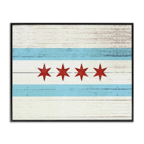 slide 2 of 18, Stupell Chicago Flag Distressed Wood Look Framed Giclee Texturized Art Black Framed - 11 x 14