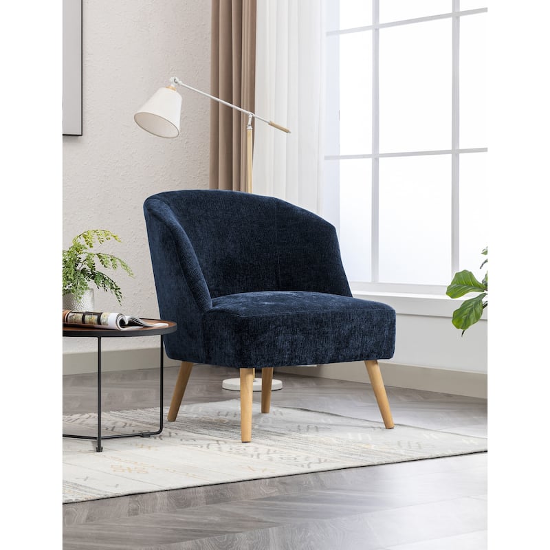Porthos Home Quilla Corduroy Accent Barrel Chair with Rubberwood Legs