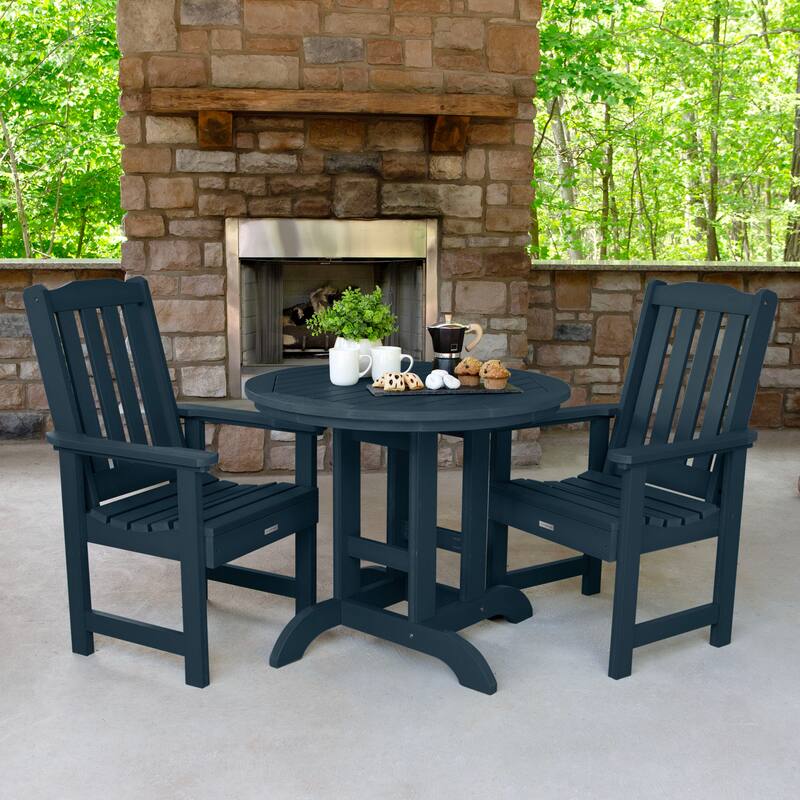 Lehigh 3-Piece Outdoor Dining Set - 36" Round Table, Dining-height