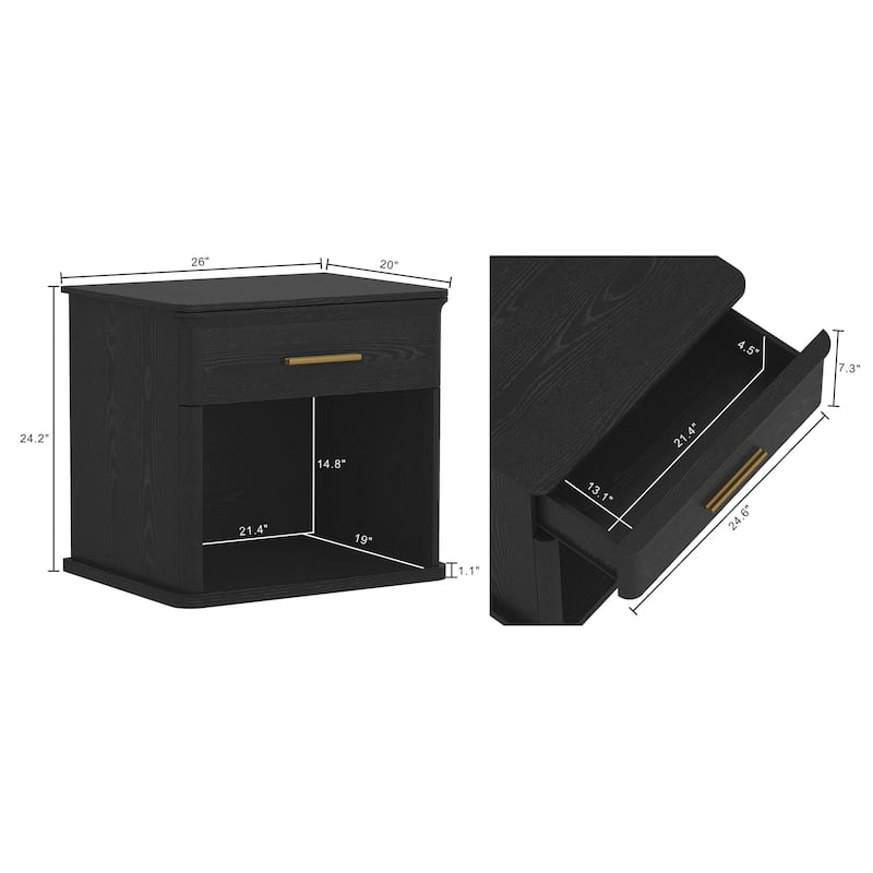 Clifford 1 Drawer Bedroom Nightstand