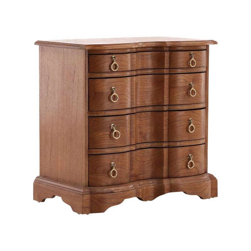 Furniture Classics Zepoli Natural Mahogany Wood Brass Hardware Chest