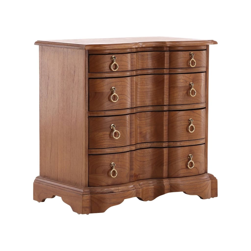 Furniture Classics Zepoli Natural Mahogany Wood Brass Hardware Chest