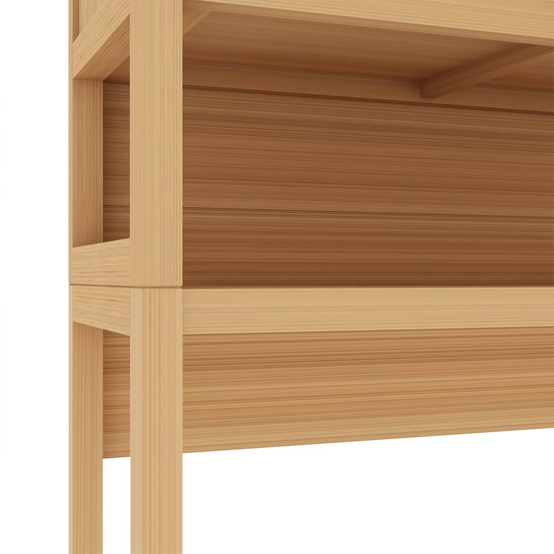 65" Tall Neutral Over-The-Toilet Bathroom Cabinet with Shelf and Two Doors
