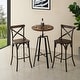 preview thumbnail 7 of 60, Glitzhome Industrial Modern Adjustable Bar Table Rustic Steel 3-Piece Pub Sets