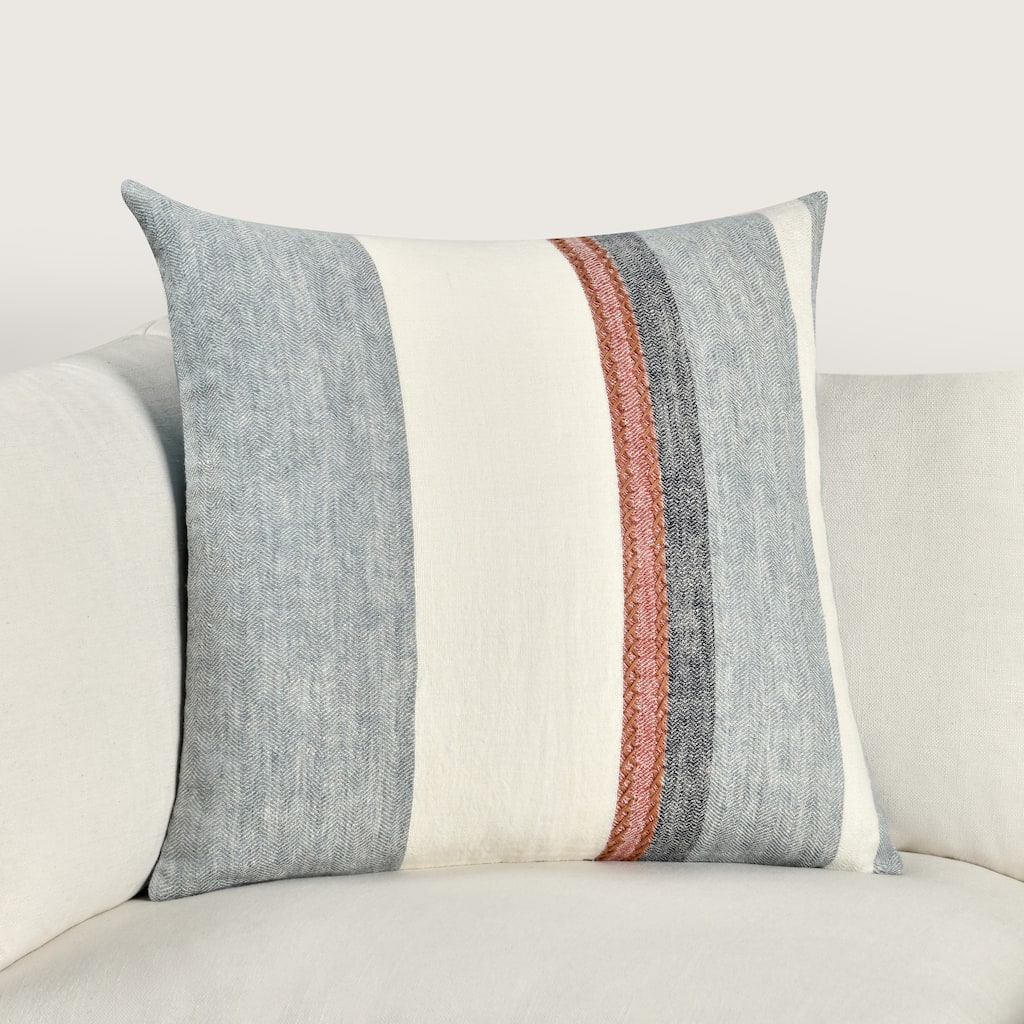 Villa by Classic Home Caylor 22" Linen Blend Multicolor Throw Pillow